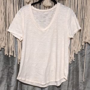 American Eagle Cream V-Neck Top